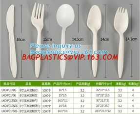 China wholesale Biodegradable cPLA plastic white cutlery set,Eco-friendly Disposable Biodegradable Corn Starch Spork-Fork Spoo supplier