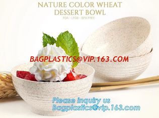 China Wheat straw Compostable PLA eco-friendly biodegradable Disposable Large PLA PET Plastic Fruit 32oz Salad Bowl With Lid supplier