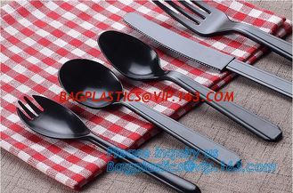 China 6&quot; PS Disposable Plastic Forks Spoons Knives Western Cultery Sets in Restaurants and Kitchens 48 pcs pink plastic cutler supplier
