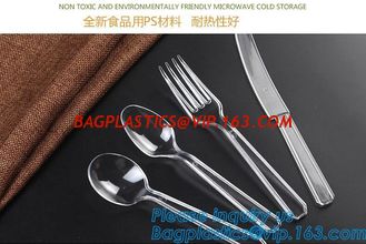 China Disposable Flatware Set-Heavyweight Plastic Cutlery 100 Forks, 100 Spoons, 100 Knives,PP Disposable Plastic Cutlery ps supplier