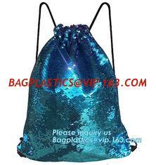 China Premium Mesh Beach Bag Drawstring Beach Bag Net String Backpack,Shine Strapping School Backpack For Teenage Girl bagplastics supplier