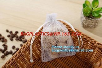 China china factory promotional white cotton nylon mesh drawstring raschel bag for dry fruit storage, nylon mesh bags, bagease supplier