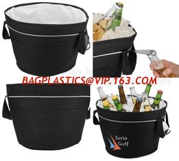 China custom high quality 600d polyester 12 pack wine bottle cooler bag round cooler bag for party, packaging, bagplastics pac supplier