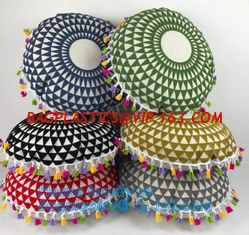 China Ethnic Indian Mandala style meditation pillow embroidered Suzani decorative Round Cushion Cover, bagplastics, bagease pa supplier
