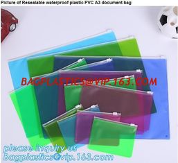 China PVC A3 Document bags, file bags,stationery within mesh PVC clear plastic packaging waterproof zipper document bag/ durab supplier