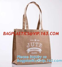 China Custom Logo Printed Shopping Bag High Quality Jute Tote Bag,Promotional wholesale jute fabric shopping bag beach jute ba supplier