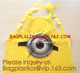China Recyclable Material Heat Seal Beedo Printed Plastic Party Apron Bag,eco-friendly cooking apron adult waterproof oilproof supplier