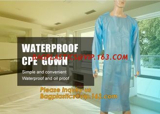 China Disposable CPE plastic gown/Plastic coat Elastic cuff/Thumb Cuff,disposable hospital CPE isolation gown /protection gown supplier