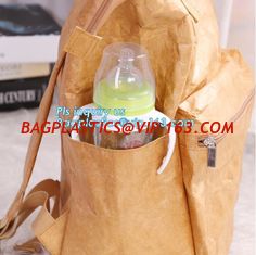 China Waterproof Tyvek coated shopping folding bag, OEM eco-friendly tear-proof tyvek paper lunch bag, Tyvek Backpack Bag supplier