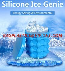 China Reusable Leakproof Silicone ice Genie,Ice Cube Maker Genie Silicone Ice bucket The Revolutionary Space Saving Ice Cube M supplier