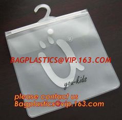 China Custom printed PVC Hanger Bags Slider Zipper Bag With Plastic Hook For Underwear Tshirt Clothes,cloth hanger packaging b supplier
