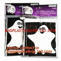 China Plastic Halloween Treat Gift Bags Christmas Candy Bags,50pcs Halloween treat bag/ PE bag/gift bag with opp bag and heade supplier
