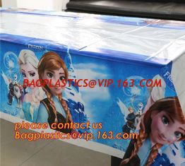China Ice And Snow Baby Favor Decoration princess Party Tablecover Supply, Hot Sale party plastic tablecover supplies kids bir supplier