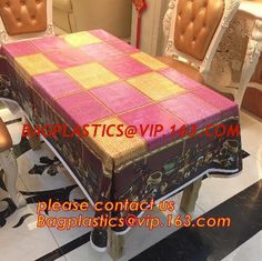China Popular Colorful Plastic Pvc Dining Table Cover,PVC PEVA compound table cloth/ covers,Eco-Friendly Adhesive Tablecloth R supplier