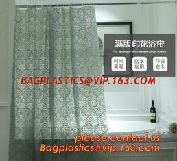 China CAT'S EYE GRAIN GREEN SHOWER CURTAIN, Custom Printed Hookless Shower Curtain,Kids Shower Curtain, Fiber Bathroom Ruffled supplier