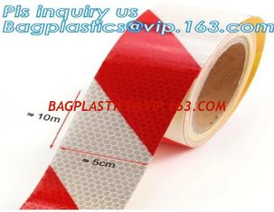 China Tape Red&amp;White Reflective tapes/sheeting/marks for vehicle,Aluminized avery CE mark conspicuity metalized reflective tape supplier