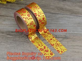 China foil tape custom printed decorative washi foil tape,Assorted Designs Christmas Washi Masking Tape,Logo Printed Gold Foil supplier
