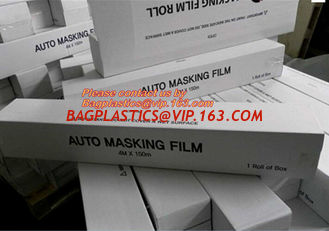 China PE Plastic masking taped protective film for paint protection, Easy Tearing Tissue Paper Auto Paint Masking Film supplier