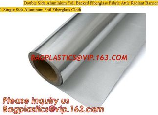 China Double side Aluminium foil backed fiberglass fabric attic radiant barrier cloth,aluminium foil woven cloth, bulding mate supplier