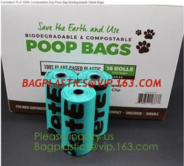 China factory supplier Compostable Recyclable Clear Poly Bags Custom Logo Seal Garbage Bag,dog poop bag, doggy bag, pet suppli supplier