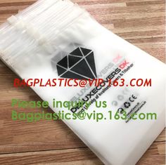 China custom pink/white/black logo Reclosable slider Plastic Bags zipper garment packaging poly bag, PVC Plastic Slider Zipper supplier