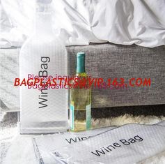 China Reusable christmas wine bottle protector bag,Fancy Wine Protector Carrier Bag Wedding Favor Wine Bottle Gift Bag With Dr supplier