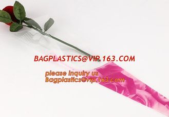 China Paper box flower sleeve single rose flower wrapping sleeve,imprineted color high transparence clear flower sleeve PACK supplier