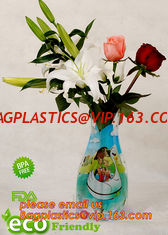 China Transparent Vinyl Plastic Standup Flower Vase,PVC plastic flower vase with wonderful design,waterproof Foldable plastic supplier