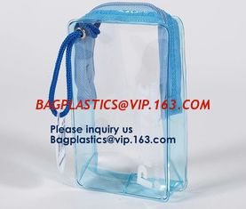 China Pvc Makeup Cosmetic Bag Resealable PVC Slider Zip Poly CPE Material, makeup mini clear PVC cosmetic bag supplier