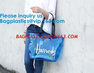 China Clear Shopping Bag Transparent PVC Beach Handbag Tote Shoulder Bag Beach Waterproof Large Capacity Foldable Travel Stora supplier