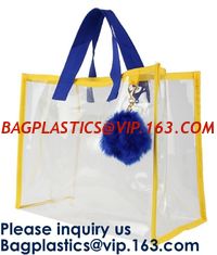 China Women Summer Casual Tote Bag New High Quality Candy Color Hologram Bag Female Transparent Clear Beach Pvc Plastic Bag supplier