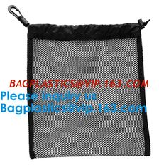China Promotion Small Polyester Mesh Drawstring Bag Customs Size and Logo printing Round Bottom Drawstring Mesh Bag For Sport, supplier
