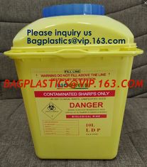 China OEM 3l 5l 10l 12l 21l 22l yellow hospital biohazard medical needle disposal plastic safety sharps container supplier