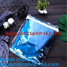 China Custom Frosted Opp Pvc Black Zipper Slider Packaging Clothing Bag With Your Logo,Underwear Zip Lock Packing Plastic Clot supplier