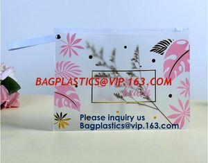 China Logo Printed Slider Zipper Clear Pvc Bag For Package Vinyl Transparent Pvc Bag Cosmetic Packing,Zipper Closure Design supplier