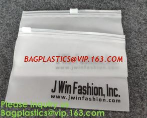 China Transparent PVC Biodegradable Custom Frosted Slider Zipper Pouch For Bikini Swimwear Clothing Plastic Packaging k supplier