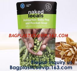 China Salad Snack Powder Wheat Flour Stand Up Pouch Soup Spice Packaging Bag With Window,Soup Packaging Bag Food Grade Zip Loc supplier