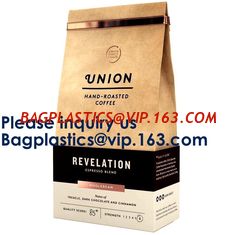 China Eco Friendly High Barrier Kraft Paper Coffee Bags Valve,Flat Bottom Aluminum Foil Coffee Bag One Way Valve supplier