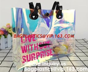China Promotional Shiny PVC Tote Bag, Women Gender and Casual Tote Shape large capacity clear PVC Beach Bag, Bagease, Bagplast supplier