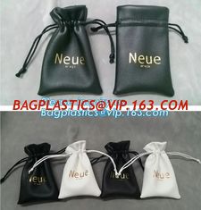 China Various Size Brown Pu Leather Drawstring Cosmetic Pouch Promotional Make Up Organizer Bag With Drawstring Bagease supplier