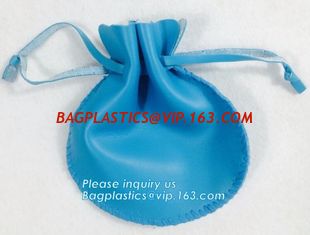 China Custom Printed PU Leather Waterproof Drawstring Bag, Cheap Black PU Leather Drawstring Pouch Bag Jewelry Pouch PU drawst supplier