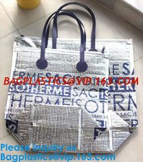 China Silver Aluminium Foil Cake Pizza Carrier Insulated Thermal Lunch Picnic Bag Cooler Bag,Insulated Wine Cooler Bag/Wholesa supplier