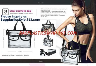 China Clear PVC Makeup Cosmetic Bag With Extra 2 Front Magnet Pockets And Zipper Bag,Cosmetic Portable Toiletry Makeup Bag supplier