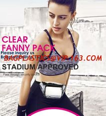 China Bagease Clear PVC Fanny Pack With Double Zipper And Adjustable Strap,Clear PVC blacpack with top zipper opening supplier