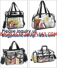China Clear PVC Bag With Zipper Interior Pouch And Detachable Shoulder Strap,Cosmetic Tote Bags With Zipper Closure, bagease supplier