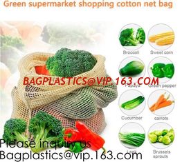 China Green Supermarket Shopping Cotton Net bags, Mix Color Narrow Long Handle Cotton Net Shopping Bag, Bagease, Bagplastics supplier