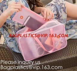 China Easy Carrying Small Transparent Pvc Cosmetic Pouch,Shiny Glitter Pvc Cosmetic Pouch Bag With Three Pouch, bagease, bagpl supplier
