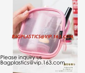 China Travel toiletry pouch cosmetic makeup organizer bag zipper transparent pvc mesh bags,pouch nylon cosmetic gift bags&amp;case supplier