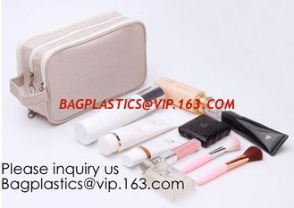 China New Fashion Travel Makeup Brush Mesh Cosmetic Bag,Portable Canvas Travel Organizer Cosmetic Bag Toiletry Makeup Wash Bag supplier