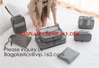 China Custom Private Logo Travel Accessories Laundry Pouch 4pcs Packing Cubes Set Compression Travel Cubes, bagease, bagplasti supplier